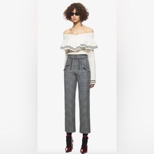 Self-Portrait Lexi Plaid High Rise Pants